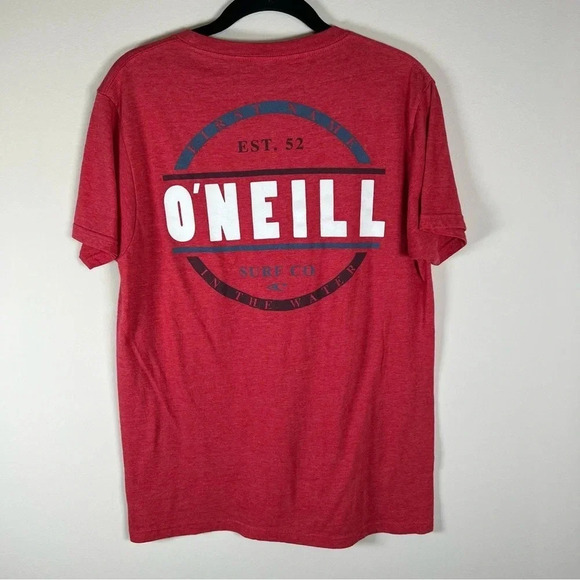 O'Neill Men's Graphic T-Shirt Red Heather Crew Neck Modern Fit Cotton Size Small - Picture 6 of 8